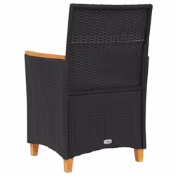 VidaXL 368717 outdoor chair Terrace Padded seat Acacia wood, Polyrattan, Steel Cream, White - Additional view 7