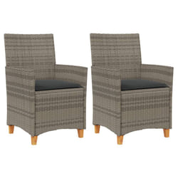 VidaXL 368718 outdoor chair Terrace Padded seat Acacia wood, Polyrattan, Steel Grey
