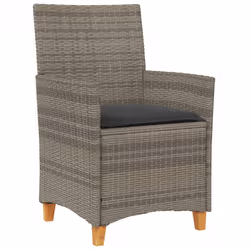 VidaXL 368718 outdoor chair Terrace Padded seat Acacia wood, Polyrattan, Steel Grey - Additional view 4