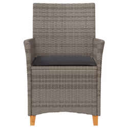 VidaXL 368718 outdoor chair Terrace Padded seat Acacia wood, Polyrattan, Steel Grey - Additional view 5