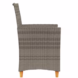 VidaXL 368718 outdoor chair Terrace Padded seat Acacia wood, Polyrattan, Steel Grey - Additional view 6