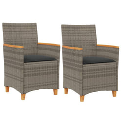 VidaXL 368721 outdoor chair Terrace Padded seat Acacia wood, Polyrattan, Steel Grey