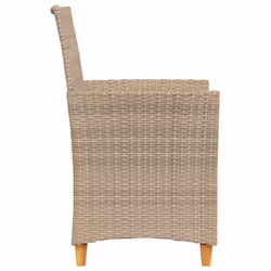 VidaXL 368722 outdoor chair Terrace Padded seat Acacia wood, Polyrattan, Steel Cream, White - Additional view 6