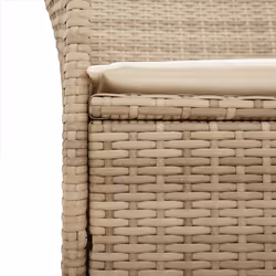 VidaXL 368722 outdoor chair Terrace Padded seat Acacia wood, Polyrattan, Steel Cream, White - Additional view 8