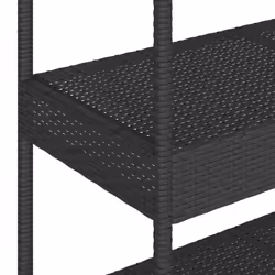 vidaXL Bar Cart 3-Tier Kitchen Trolley Black Poly Rattan and Solid Wood Acacia - Additional view 9