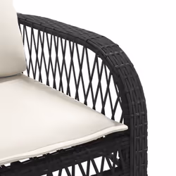 vidaXL Garden Sofa Set 4 Piece with Cushions Outdoor Sofa Black Poly Rattan - Additional view 10