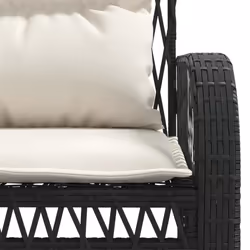 vidaXL Garden Sofa Set 4 Piece with Cushions Outdoor Sofa Black Poly Rattan - Additional view 9
