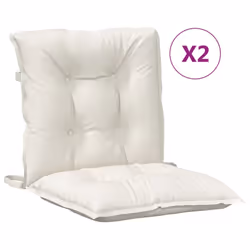 vidaXL Lowback Chair Cushions 2 pcs Melange Cream 39.4x19.7x2.8 Fabric
