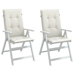 vidaXL Highback Chair Cushions 2 pcs Melange Cream 47.2x19.7x1.6 Fabric