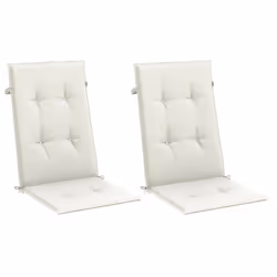 vidaXL Highback Chair Cushions 2 pcs Melange Cream 47.2x19.7x1.6 Fabric