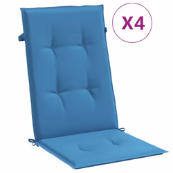 vidaXL Highback Chair Cushions Seat Cushion Seat Pillow Sofa Cushion Fabric - melange blue, 120 x 50 x 4 cm/ 4 pcs
