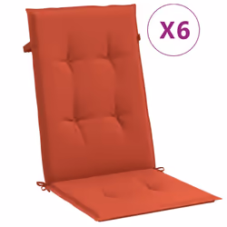 vidaXL Highback Chair Cushions Seat Cushion Seat Pillow Sofa Cushion Fabric - melange red, 120 x 50 x 4 cm/ 6 pcs