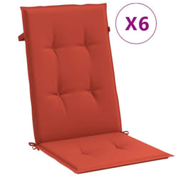 vidaXL Highback Chair Cushions Seat Cushion Seat Pillow Sofa Cushion Fabric - melange red, 120 x 50 x 4 cm/ 6 pcs