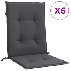 vidaXL Lowback Chair Cushions Seat Cushion Seat Pad Pillow Sofa Cushion Fabric - melange anthracite, 100 x 50 x 4 cm/ 6 pcs