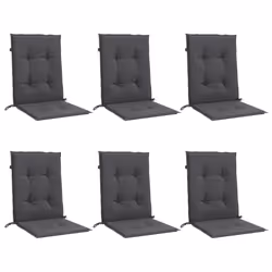 vidaXL Lowback Chair Cushions Seat Cushion Seat Pad Pillow Sofa Cushion Fabric - melange anthracite, 100 x 50 x 4 cm/ 6 pcs