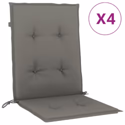 vidaXL Lowback Chair Cushions Seat Cushion Seat Pad Pillow Sofa Cushion Fabric - melange dark grey, 100 x 50 x 4 cm/ 4 pcs