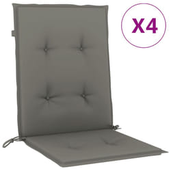 vidaXL Lowback Chair Cushions Seat Cushion Seat Pad Pillow Sofa Cushion Fabric - melange dark grey, 100 x 50 x 4 cm/ 4 pcs