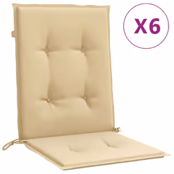 vidaXL Lowback Chair Cushions Seat Cushion Seat Pad Pillow Sofa Cushion Fabric - melange beige, 100 x 50 x 4 cm/ 6 pcs