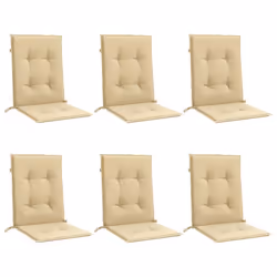 vidaXL Lowback Chair Cushions Seat Cushion Seat Pad Pillow Sofa Cushion Fabric - melange beige, 100 x 50 x 4 cm/ 6 pcs