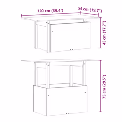 vidaXL Garden Table Outdoor Table Coffee Patio Dining Table Solid Wood Douglas - Additional view 3