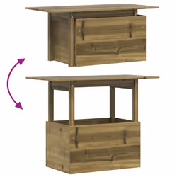 vidaXL Garden Table Outdoor Table Patio Dining Table Impregnated Wood Pine - Additional view 7