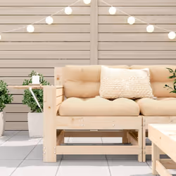 vidaXL Garden Armrest Sofa with Cushion Outdoor Sectional Sofa Solid Wood Pine