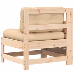 vidaXL Garden Armrest Sofa with Cushion Outdoor Sectional Sofa Solid Wood Pine - Additional view 5