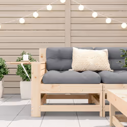vidaXL Garden Armrest Sofa with Cushion Outdoor Sectional Sofa Solid Wood Pine