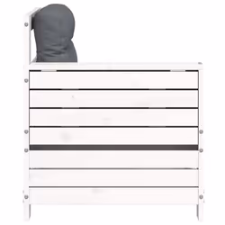 vidaXL Garden Armrest Sofa with Cushion Outdoor Sofa White Solid Wood Pine - Additional view 4