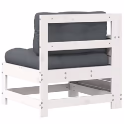 vidaXL Garden Armrest Sofa with Cushion Outdoor Sofa White Solid Wood Pine - Additional view 5