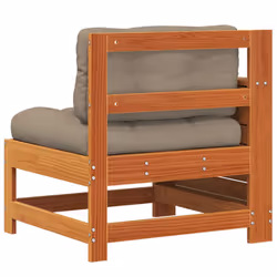 vidaXL Garden Armrest Sofa with Cushion Outdoor Sofa Wax Brown Solid Wood Pine - Additional view 5
