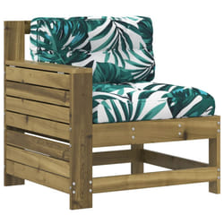 vidaXL Garden Armrest Sofa with Cushion Outdoor Sofa Impregnated Wood Pine