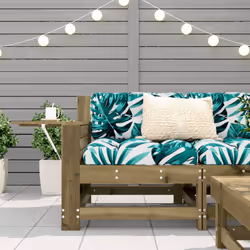 vidaXL Garden Armrest Sofa with Cushion Outdoor Sofa Impregnated Wood Pine