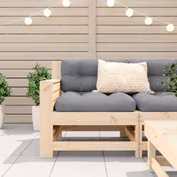 vidaXL Garden Armrest Sofa with Cushion Outdoor Sectional Sofa Solid Wood Pine