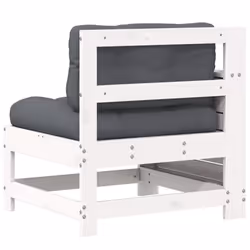 vidaXL Garden Armrest Sofa with Cushion Outdoor Sofa White Solid Wood Pine - Additional view 5