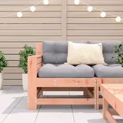 vidaXL Garden Armrest Sofa with Cushion Outdoor Sofa Couch Solid Wood Douglas