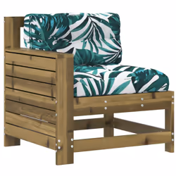 vidaXL Garden Armrest Sofa with Cushion Outdoor Sofa Impregnated Wood Pine