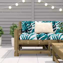 vidaXL Garden Armrest Sofa with Cushion Outdoor Sofa Impregnated Wood Pine