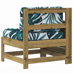vidaXL Garden Armrest Sofa with Cushion Outdoor Sofa Impregnated Wood Pine - Additional view 5