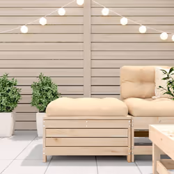 vidaXL Garden Footstool with Cushion Outdoor Ottoman Footrest Solid Wood Pine