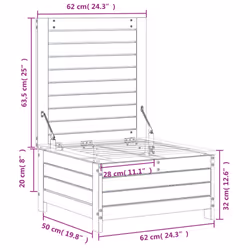 vidaXL Garden Footstool with Cushion Outdoor Ottoman Footrest Solid Wood Pine - Additional view 10