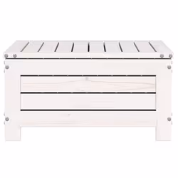 vidaXL Garden Footstool with Cushion Ottoman Footrest White Solid Wood Pine - Additional view 4