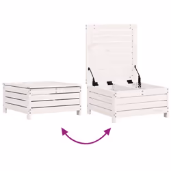 vidaXL Garden Footstool with Cushion Ottoman Footrest White Solid Wood Pine - Additional view 6