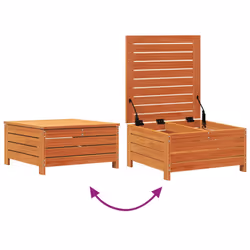 vidaXL Garden Footstool with Cushion Outdoor Ottoman Wax Brown Solid Wood Pine - Additional view 6