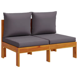 vidaXL Garden Table Outdoor Dining Table Patio Side Table Solid Wood Acacia - dark grey, 2-seater