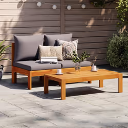 vidaXL Garden Table Outdoor Dining Table Patio Side Table Solid Wood Acacia - dark grey, 2-seater