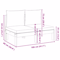vidaXL Garden Table Outdoor Dining Table Patio Side Table Solid Wood Acacia - dark grey, 2-seater