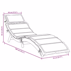 vidaXL Sun Lounger with Cushion Sunbed Lounge Bed Beige Solid Wood Acacia - Additional view 6
