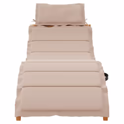 vidaXL Sun Lounger with Cushion Sunbed Lounge Bed Taupe Solid Wood Acacia - Additional view 2