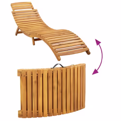vidaXL Sun Lounger with Cushion Sunbed Lounge Bed Taupe Solid Wood Acacia - Additional view 5
